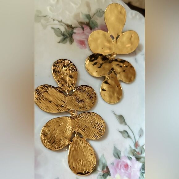 Leaf drop earrings A68 - Picture 4 of 6